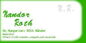 nandor roth business card