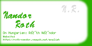 nandor roth business card